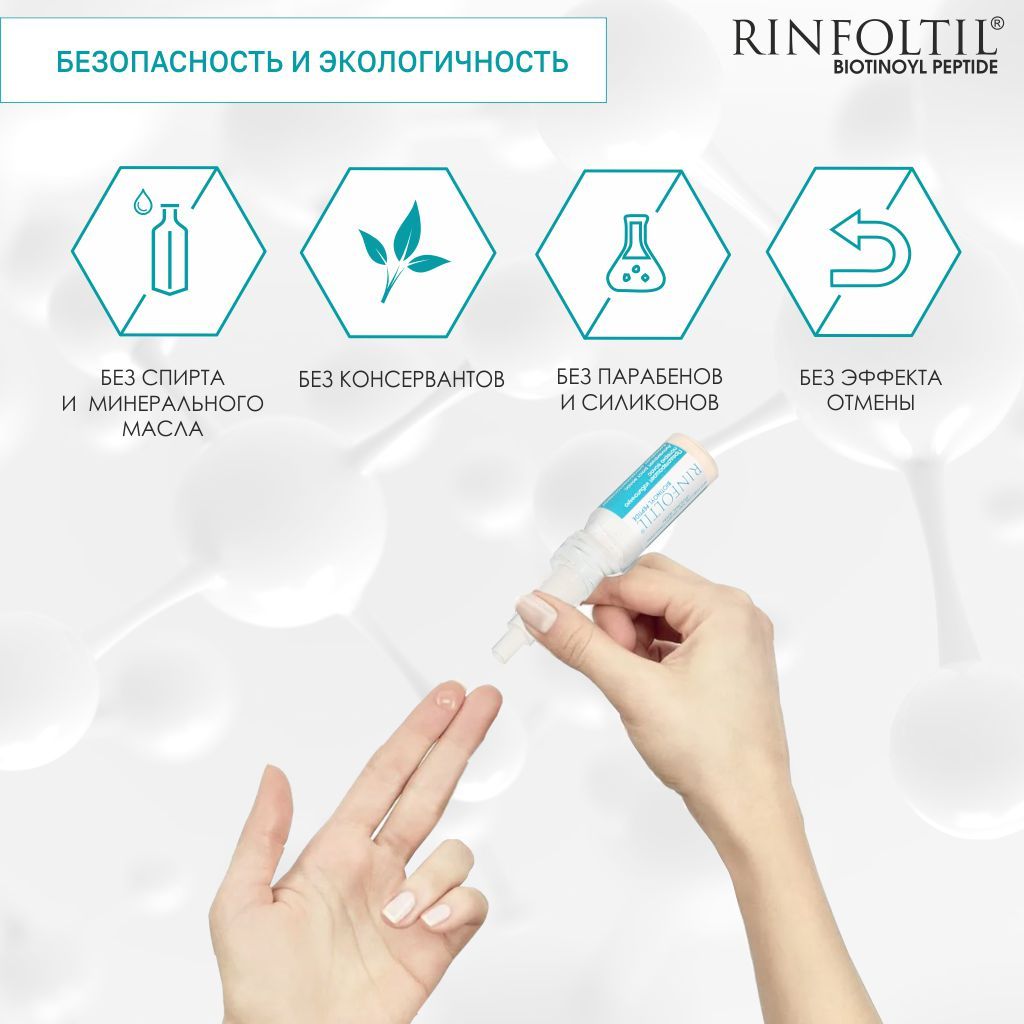 Ринфолтил Biotinoyl Пептид Липосомальная сыворотка против выпадения и для роста волос, 183 мг, липосомальная сыворотка, 30 шт.