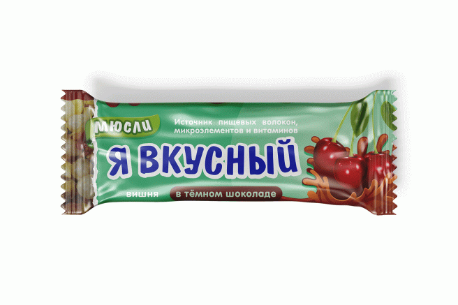 фото упаковки Я Вкусный Батончик-мюсли вишня в темном шоколаде