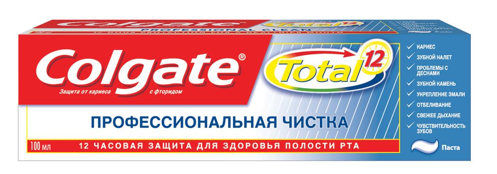 фото упаковки Colgate Total 12 Профессиональная чистка зубная паста