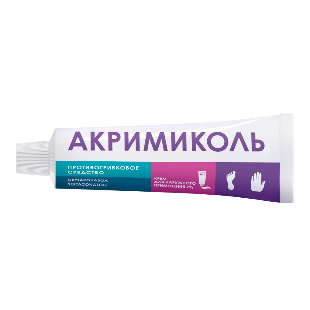 Акримиколь, 2%, крем для наружного применения, 30 г, 1 шт.