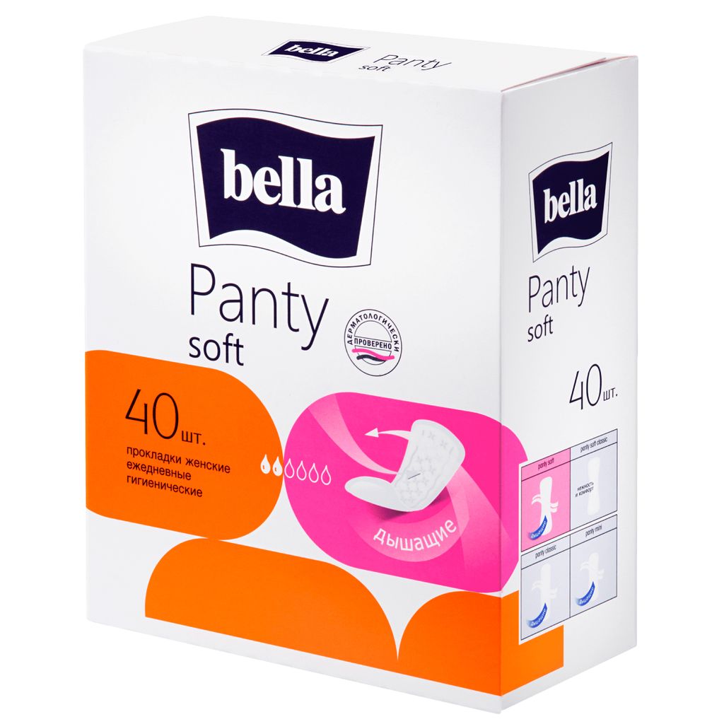 Bella Panty Soft прокладки ежедневные, прокладки гигиенические, 40 шт.