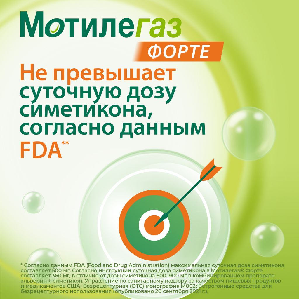 Мотилегаз форте, 120 мг, капсулы, 40 шт.