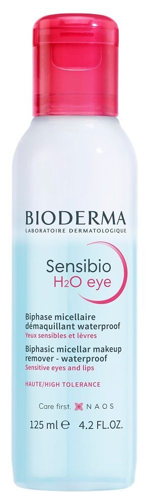 фото упаковки Bioderma Sensibio H2O Двухфазное мицеллярное средство, для очищения глаз и губ, 125 мл, 1 шт. фото упаковки Bioderma Sensibio H2O Двухфазное мицеллярное средство