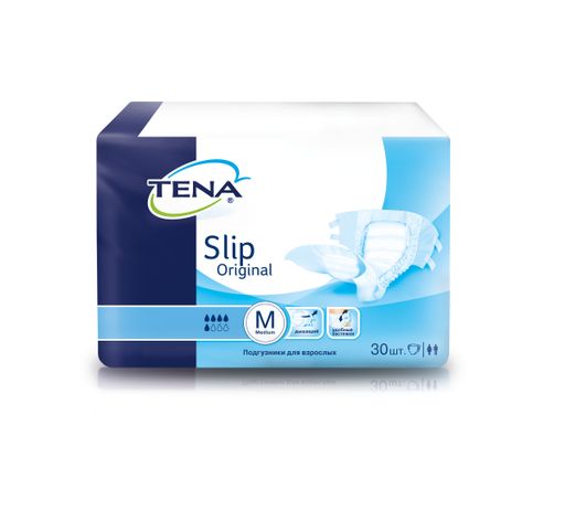 Подгузники для взрослых Tena Slip Original, Medium M (2), 5 капель, 30 шт.